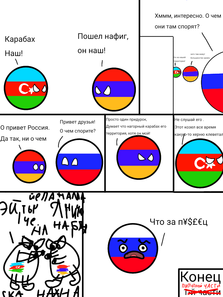 Пилотный комикс Countryballs: Карабахский конфликт читать онлайн на сайте  Авторский Комикс