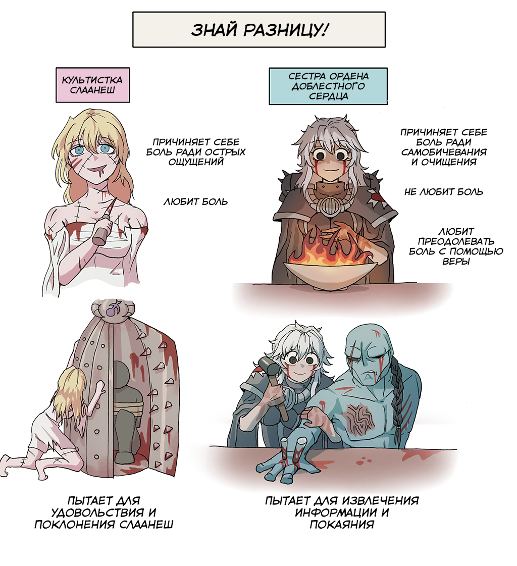 Культистка Слаанеш vs. Сестра ордена Доблестного сердца