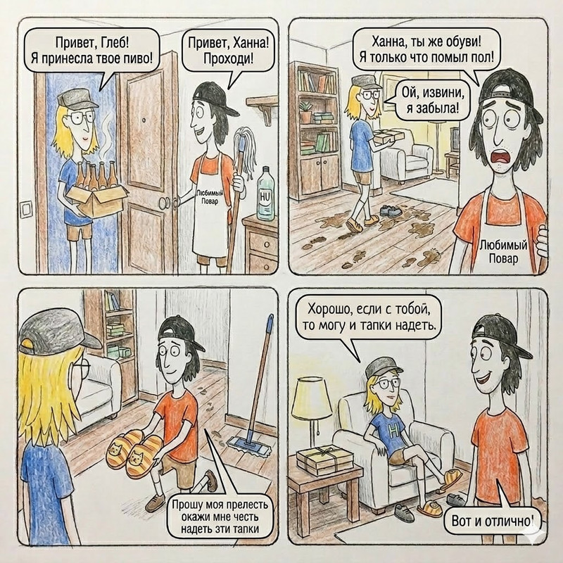 1. Глеб и Тапки