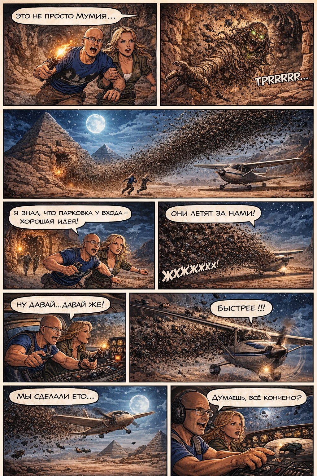 Комикс Дыми и Фоки проклятие пирамид: выпуск №4