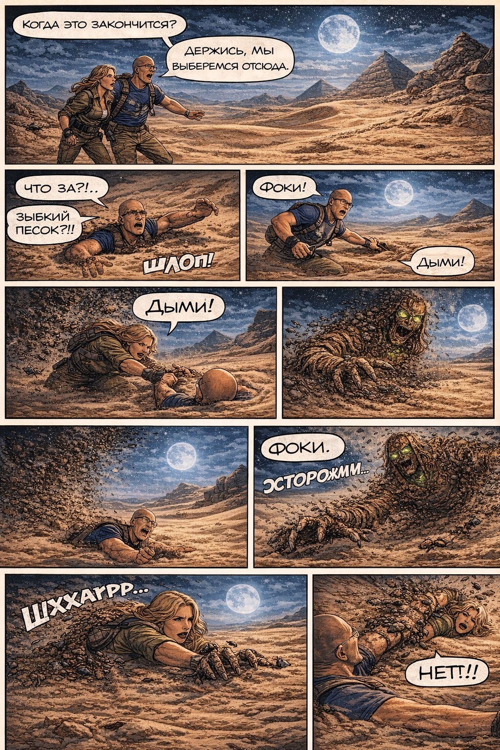 Комикс Дыми и Фоки проклятие пирамид: выпуск №6