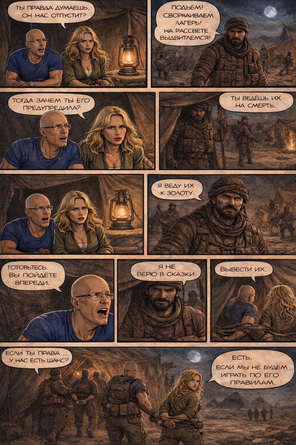 Комикс Дыми и Фоки проклятие пирамид: выпуск №10