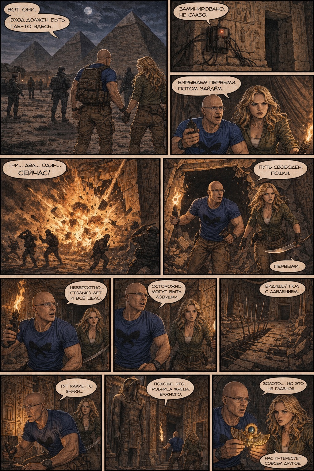 Комикс Дыми и Фоки проклятие пирамид: выпуск №12