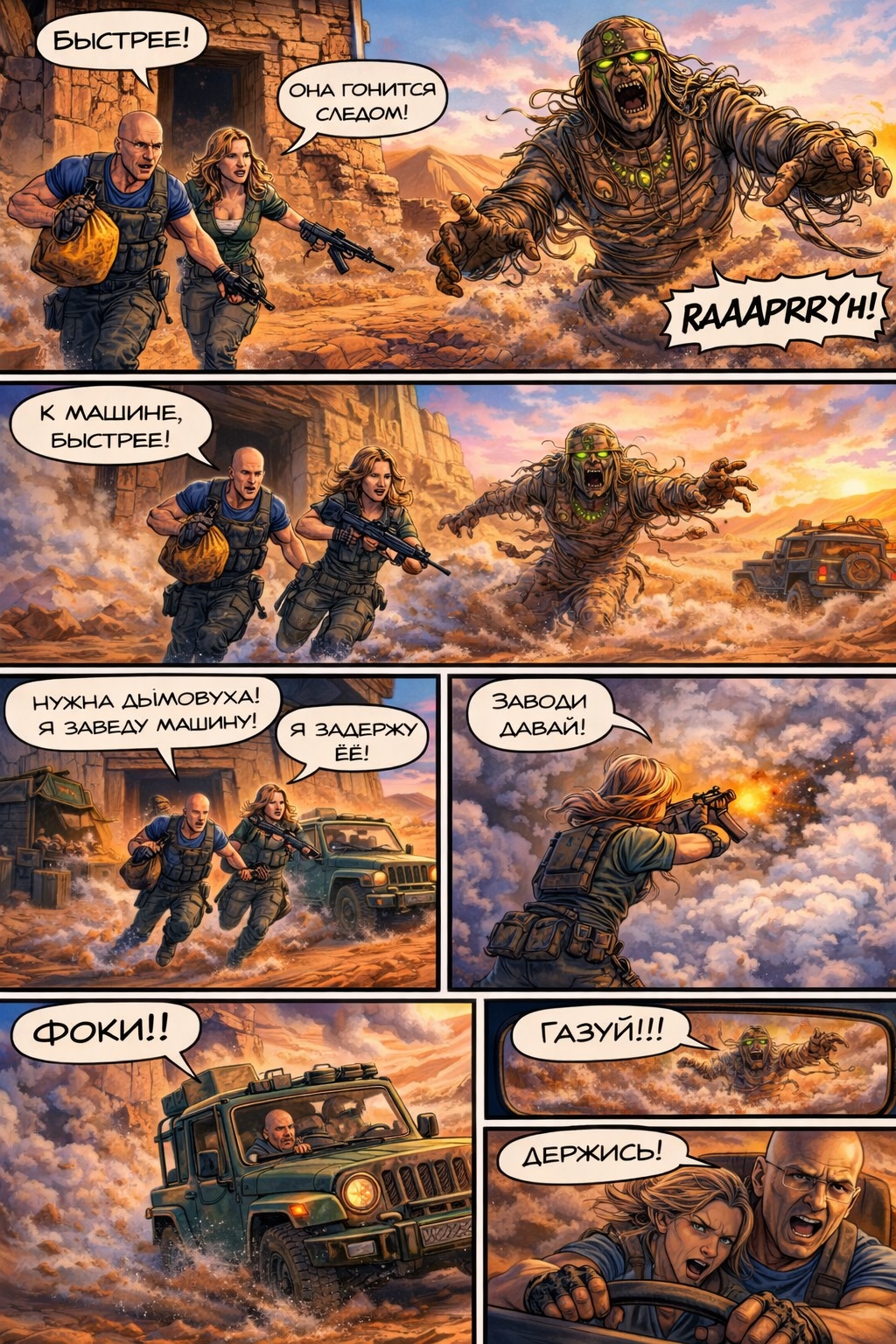 Комикс Дыми и Фоки проклятие пирамид: выпуск №15