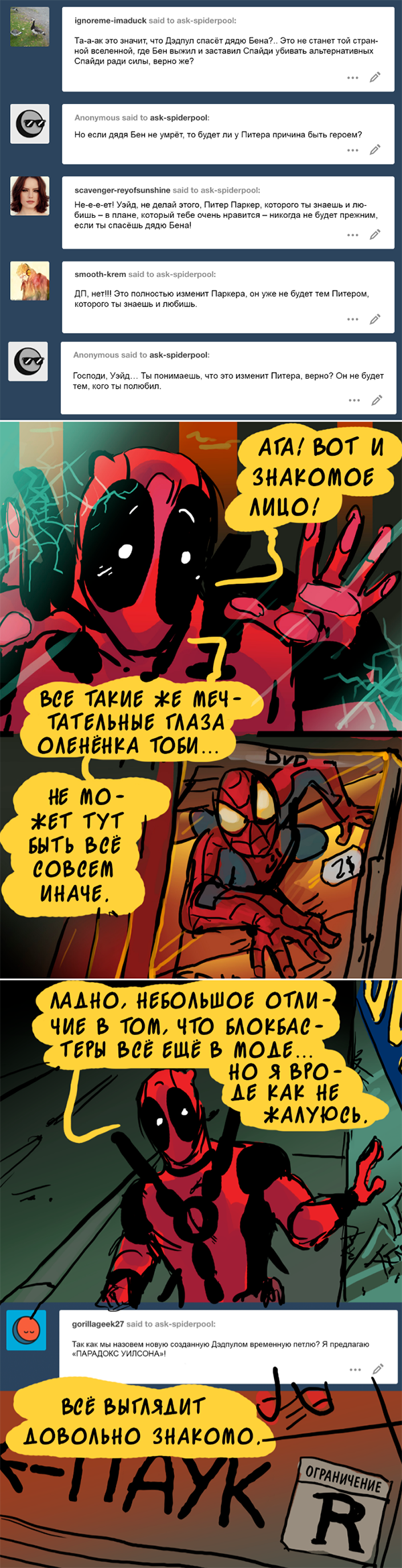 Комикс Спросите Человека-паука и Дэдпула (Ask Spiderpool): выпуск №1083