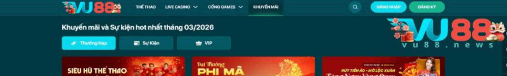 Khuyến Mãi VU88 2026 - Cập Nhật Các Gói Ưu Đãi Bom Tấn Mới Nhất