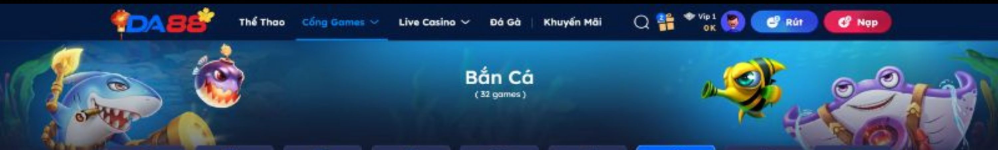 Bắn Cá DA88 2026 - Thiên Đường Săn Boss Nhận Hũ Tiền Tỷ